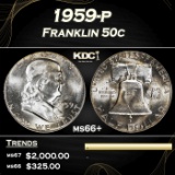 1959-p Franklin Half Dollar 50c Grades GEM++ Unc
