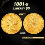 PCGS 1881-s Gold Liberty Half Eagle $5 au55 PCGS