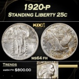1920-p Standing Liberty Quarter 25c Grades Choice Unc FH