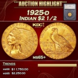 *Highlight* 1925-d Gold Indian Quarter Eagle $2 1/2 ms65+ SEGS (fc)