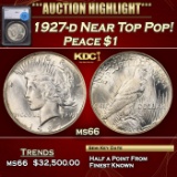 *Highlight* 1927-d Peace Dollar Near Top Pop! $1 ms66 SEGS (fc)