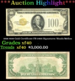 *Highlight* 1928 $100 Gold Certificate FR-2405 Signatures Woods/Mellon Grades xf (fc)