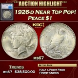*Highlight* 1926-d Peace Dollar Near Top Pop! $1 ms67 SEGS (fc)