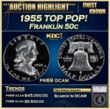 *Highlight* 1955 Proof Franklin Half Dollar TOP POP! 50c pr69 dcam SEGS (fc)
