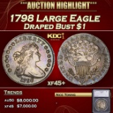 *Highlight* 1798 Large Eagle Draped Bust Dollar $1 xf45+ SEGS (fc)