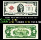 1928A $2 Red Seal United States Note Grades xf
