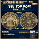 *Highlight* 1881 Proof Shield Nickel TOP POP! 5c pr68 cam SEGS (fc)