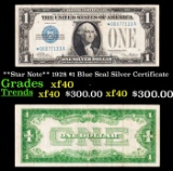 **Star Note** 1928 $1 Blue Seal Silver Certificate Grades xf