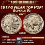 *Highlight* 1917-d Buffalo Nickel NEar Top Pop! 5c ms66+ SEGS (fc)