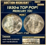 *Highlight* 1930-s Mercury Dime TOP POP! 10c ms67+ FSB SEGS (fc)