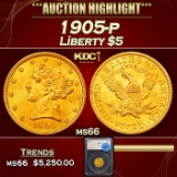 *Highlight* 1905-p Gold Liberty Half Eagle $5 ms66 SEGS (fc)