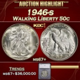 *Highlight* 1946-s Walking Liberty Half Dollar 50c ms67+ SEGS (fc)