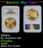 *Highlight* NGC 1914-s Gold St. Gaudens Double Eagle $20 ms63 NGC (fc)