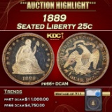 *Highlight* 1889 Proof Seated Liberty Quarter 25c pr66+ DCAM SEGS (fc)