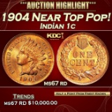 *Highlight* 1904 Indian Cent Near Top Pop! 1c ms67 rd SEGS (fc)