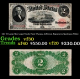 1917 $2 Large Size Legal Tender Note Thomas Jefferson Grades vf++ Signatures Speelman/White