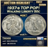 *Highlight* 1937-s Walking Liberty Half Dollar TOP POP! 50c ms67+ SEGS (fc)