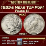 *Highlight* 1935-s Peace Dollar Near Top Pop! $1 ms66+ SEGS (fc)