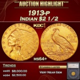 *Highlight* 1913-p Gold Indian Quarter Eagle $2 1/2 ms64+ SEGS (fc)