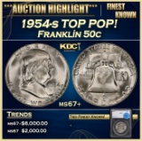 *Highlight* 1954-s Franklin Half Dollar TOP POP! 50c ms67+ SEGS (fc)