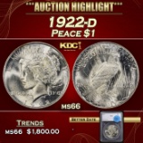 *Highlight* 1922-d Peace Dollar $1 ms66 SEGS (fc)