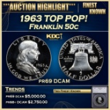 *Highlight* 1963 Proof Franklin Half Dollar TOP POP! 50c pr69 DCAM SEGS (fc)