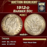 *Highlight* 1912-d Barber Half Dollars 50c Choice+ Unc USCG (fc)