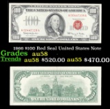 1966 $100 Red Seal United States Note Grades Choice AU/BU Slider
