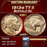 *Highlight* 1913-s TY II Buffalo Nickel 5c ms65+ SEGS (fc)