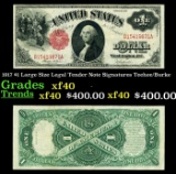 1917 $1 Large Size Legal Tender Note Grades xf Signatures Teehee/Burke