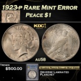 PCGS 1923-p Peace Dollar Rare Mint Error $1 au58 PCGS