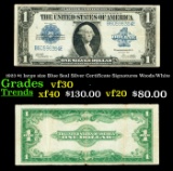 1923 $1 large size Blue Seal Silver Certificate Grades vf++ Signatures Woods/White