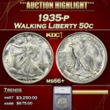 *Highlight* 1935-p Walking Liberty Half Dollar 50c ms66+ SEGS (fc)