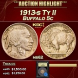 *Highlight* 1913-s Ty II Buffalo Nickel 5c Select Unc USCG (fc)
