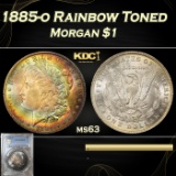 PCGS 1885-o Morgan Dollar Rainbow Toned $1 ms63 PCGS