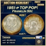 *Highlight* 1951-p Franklin Half Dollar TOP POP! 50c ms67+ SEGS (fc)