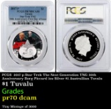 PCGS PCGS  2017-p Star Trek The Next Generation TNG 30th Anniversary Borg Piccard 1oz Silver $1 Aust