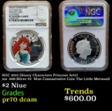 NGC NGC 2015 Disney Characters Princess Ariel 1oz .999 Silver $2  Niue Commerative Coin The Little M