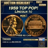 *Highlight* 1959 Proof Lincoln Cent TOP POP! 1c pr69 rd cam SEGS (fc)