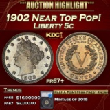 *Highlight* 1902 Proof Liberty Nickel Near Top Pop! 5c pr67+ SEGS (fc)