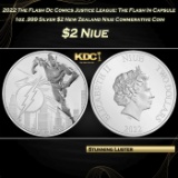 2022 The Flash Dc Comics Justice League: The Flash In Capsule 1oz .999 Silver $2 New Zealand Niue Co