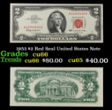 1953 $2 Red Seal United States Note Grades Gem+ CU