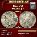 *Highlight* 1927-d Peace Dollar $1 ms64+ SEGS (fc)