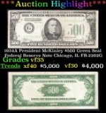 *Highlight* 1934A President McKinley $500 Green Seal Federal Reserve Note Chicago, IL Grades vf++ FR