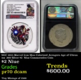 NGC NGC 2015 Marvel Iron Man Colorized Avengers Age of Uitron 1oz .999 Silver $2  Niue Commerative C