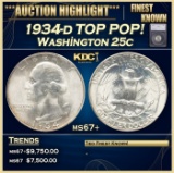 *Highlight* 1934-d Washington Quarter TOP POP! 25c ms67+ SEGS (fc)