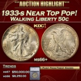 *Highlight* 1933-s Walking Liberty Half Dollar Near Top Pop!  50c ms66+ SEGS (fc)