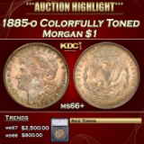 *Highlight* 1885-o Morgan Dollar Colorfully Toned $1 ms66+ SEGS (fc)