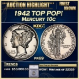 *Highlight* 1942 Proof Mercury Dime TOP POP! 10c pr69 SEGS (fc)