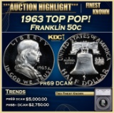 *Highlight* 1963 Proof Franklin Half Dollar TOP POP! 50c pr69 DCAM SEGS (fc)